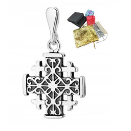 Srebrny Krzyżyk 925 Krzyż Jerozolimski Zawieszka Srebro Wisiorek