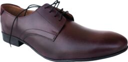 Skórzane półbuty bordowe obcas 2 cm nr 44