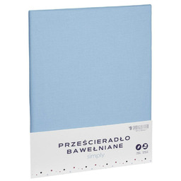 Spod Igły I Nitki Prześcieradło bawełniane 140x200 błękitne