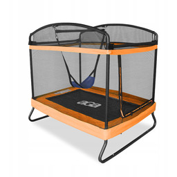 Trampolina ogrodowa Prostokątna 122x183 cm Pomarańczowa siatka Aga