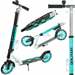 Hulajnoga Raven Galaxia White/Mint 200mm z koszykiem, dzwonkiem,