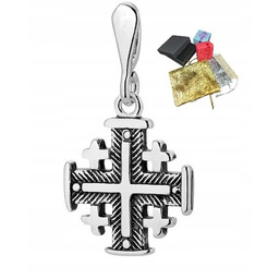 Srebrny Krzyżyk 925 Krzyż Jerozolimski Zawieszka Srebro Wisiorek