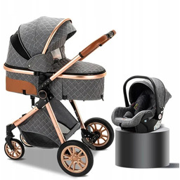 Wózek Dziecięcy 3W1 Fotelik Spacerówka Gondola Lekki Wielofunkcyjny