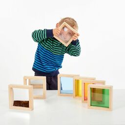 Sensoryczne kolorowe klocki kwadraty