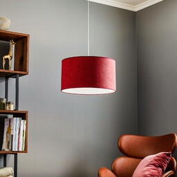 Duolla Lampa wisząca Bristol, tkany wzór, czerwona