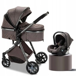 Wózek Dziecięcy 3W1 Fotelik Spacerówka Gondola Lekki Wielofunkcyjny
