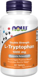 Now Foods L-Tryptophan 1000 mg, L-tryptofan, 60 tabletek