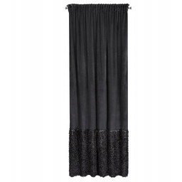 Subtelna Czarna Zasłona Pióra Marion Na Taśmie 140x270