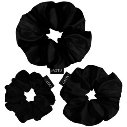 Glov Satin scrunchies gumki do włosów s/m/l black