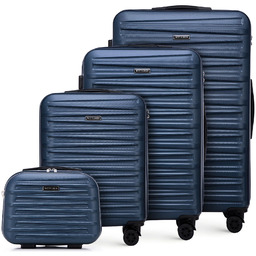 Komplet walizek z ABS-u w poziome tłoczenie granatowy