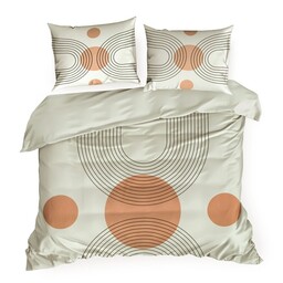 Eurofirany Pościel satynowa 140x200 Spring 87 beżowa jasna