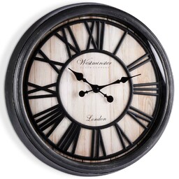 Zegar ścienny czarny retro 50 cm