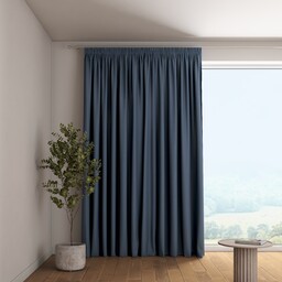 Zasłona na taśmie marszczącej 1 szt., ciemny niebieski