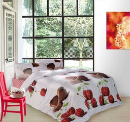 Faro Pościel satynowa 160x200 czekolada wiśnie owoce Chocolate