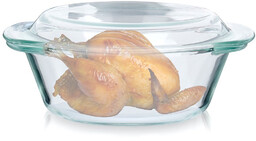 Naczynie żaroodporne z pokrywką szklane 1 l+270 ml