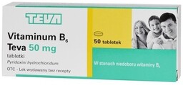 Witamina B6 50 mg, 50 tabletek /Teva/