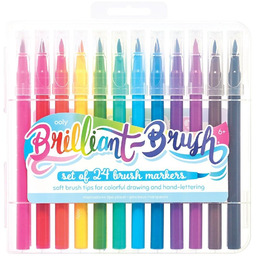 Flamastry Pędzelkowe, Brilliant Brush ,24 Kolory