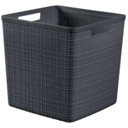Curver Koszyk Jute krata, ciemnoszary