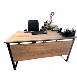 Biurko 140×70 Dąb Craft złoty – loft, maskownica