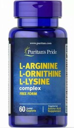 L-Arginina, L-Ornityna, L-Lizyna, Puritan''s Pride, 60 tabletek