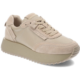 Beżowe Sneakersy Artiker Modne Obuwie Damskie