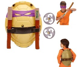 WOJOWNICZE ŻÓŁWIE NINJA SKORUPA DONATELLO AKCESORIA