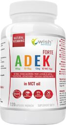 Wish ADEK Forte w oleju MCT, 120 kapsułek