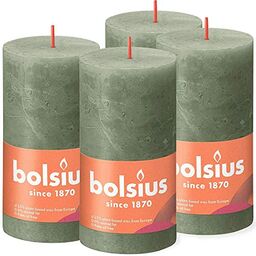Bolsius Świeca Filarowa, Ciemnozielony, 4 Sztuki