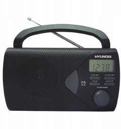 Radio Hyundai PR200B przenośne Fm/am 230V/4*R14 LCD budzik