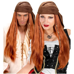 Peruka Pirata z Karaibów z bandaną z zamszowej