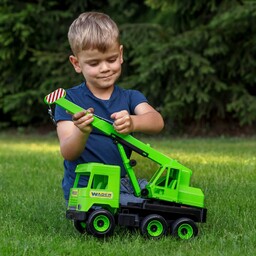 Middle Truck dźwig zielony duży pojazd budowlany wysięgnik