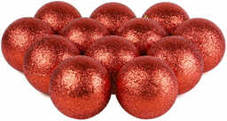 Bombki choinkowe czerwone - 6 cm - 12