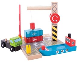 Zabawka drewniana Ruchliwe nabrzeże BJT254-Bigjigs Rail, kolejki