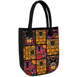 Torebka filcowa City Antracyt, nadruk Frida Flowers