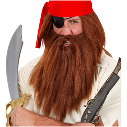 Brązowa peruka pirata z brodą