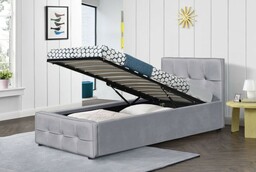 Łóżko tapicerowane z pojemnikiem SFG004P 90x200 Welur Szary