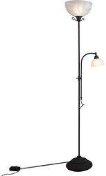 QAZQA Klasyczna lampa stojąca brązowa z lampką