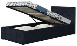 Łóżko tapicerowane z pojemnikiem SFG004P 90x200 Welur Czarny