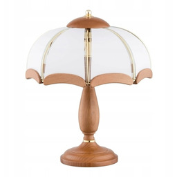 Lampka nocna drewno i szło Sikorka 2x E14