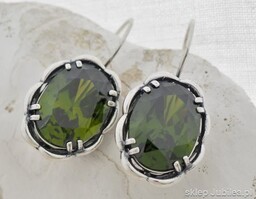 OLIVINE - kolczyki srebrne z oliwinem