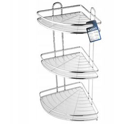 Półka Łazienkowa Narożna Pod Prysznic Wisząca 3 Półki