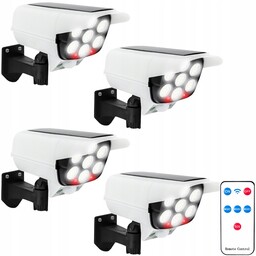 4x Atrapa Kamery Z Panelem Solarnym Zewnętrzna