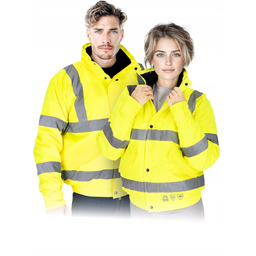 Kurtka ochronna ocieplana kaptur stały pasy odblaskowe wodoodporna