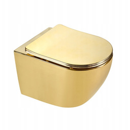 Miska Wc Wisząca Tornado MIZU-GL-WH-TR-03 Złota Deska Wolnoopadająca