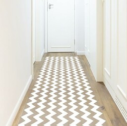 viniliko Dywan Chevron 2, winyl, brązowy i biały,