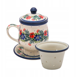 Kubek 250 ml sitko spodek Ceramika Artystyczna Bolesławiec