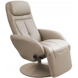 Fotel Recliner Rozkładany Optima Cappuccino Eko Skóra Halmar