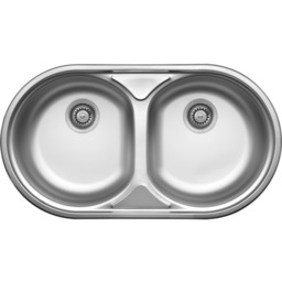 Zlewozmywak stalowy wpuszczany NORMAL 2 komory 43,5 x