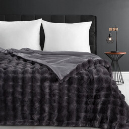 Narzuta futrzana stalowa z efektem 3D NOZ-05