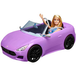 Barbie Auto Kabriolet Fioletowy Samochód Dla Lalek Zestaw